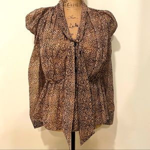 Zara Leopard Animal Print Blouse